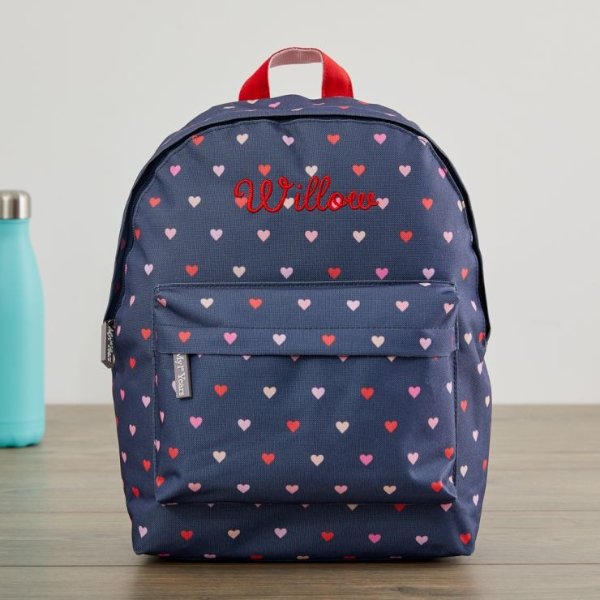 Personalized Heart Print Infant Backpack Welcome %1