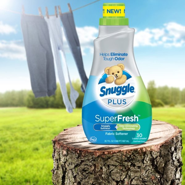 Snuggle Plus Super Fresh Liquid Fabric Softener with Odor Eliminating Technology, 31.7 Fluid Ounces