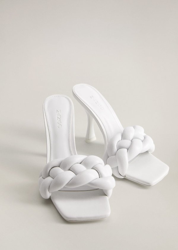 Leather braided design mule sandals - Women | Mango USA