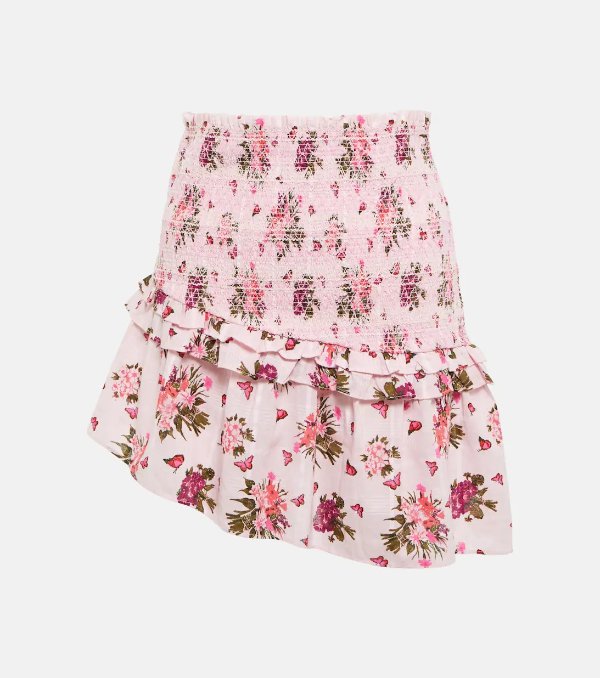 Varana floral cotton miniskirt