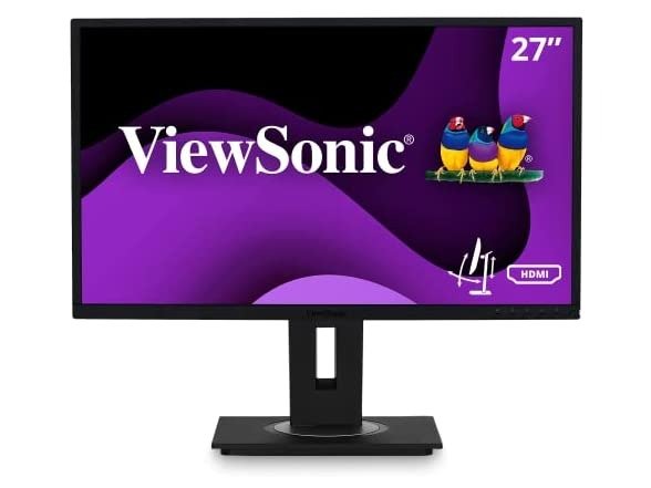VG2748 27" IPS 1080p Ergonomic Monitor with HDMI DisplayPort USB and 40 Degree Tilt for Home and Office, Black