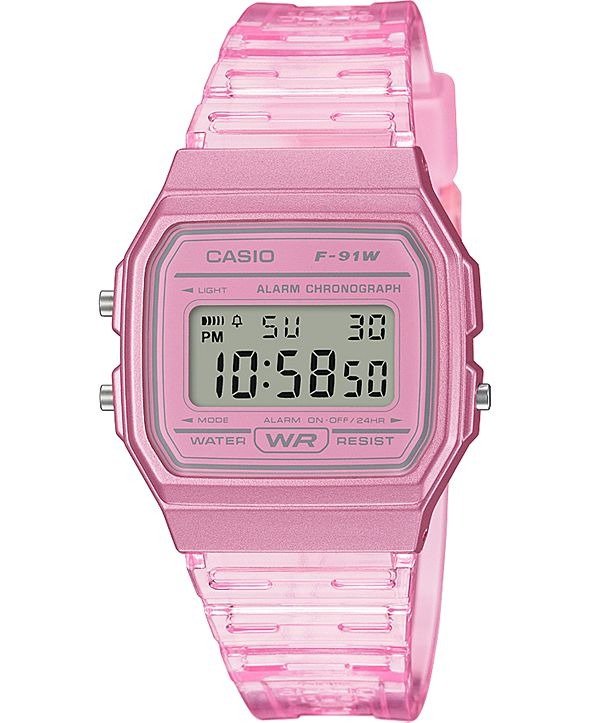 Unisex Digital Pink Jelly Strap Watch 35.2mm