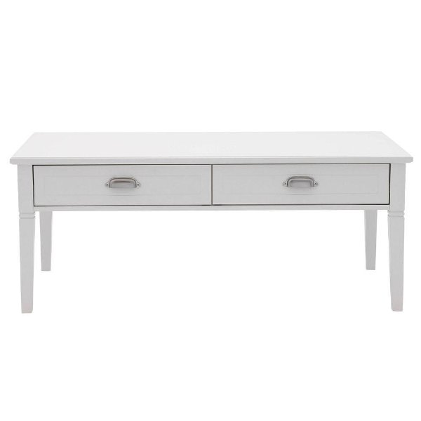 Amelia 47.5 in. x 23.5 in. 2-Drawer Coffee Table in White-SK18483 - The Home Depot