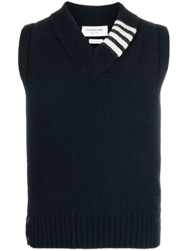 4-Bar stripe knit vest