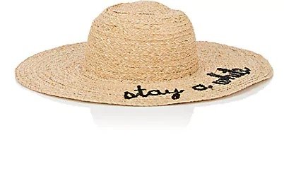 "Stay A While" Raffia Wide-Brim Hat