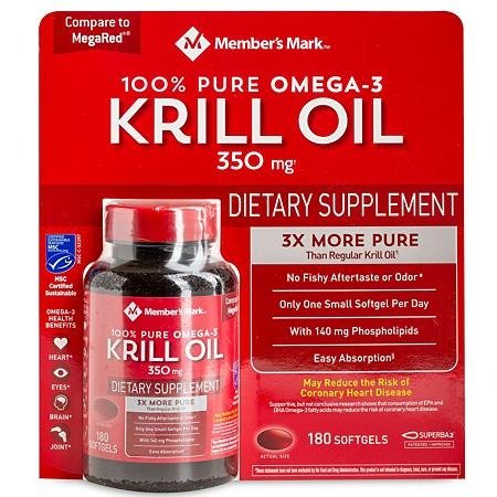 100% Pure Omega-3 Krill Oil, 350 mg (180 ct.) - Sam's Club
