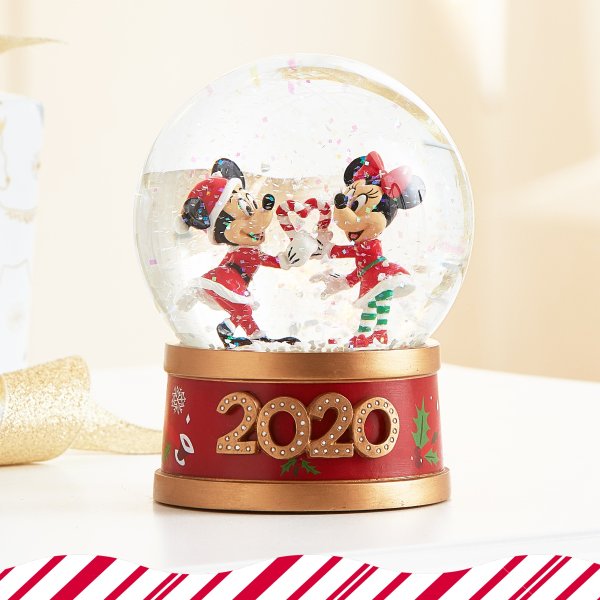 Mickey and Minnie Mouse Holiday Snowglobe 2020 | shopDisney