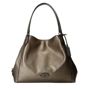 COACH Metallic Leather Edie Shoulder Bag