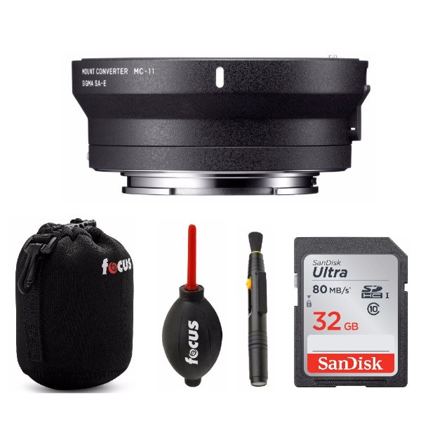 MC-11 Lens Mount Converter (Canon EF to Sony E-Mount) with 32GB SD Card