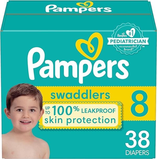 Swaddlers Diapers - Size 8, 38 Count, Ultra Soft Disposable Baby Diapers