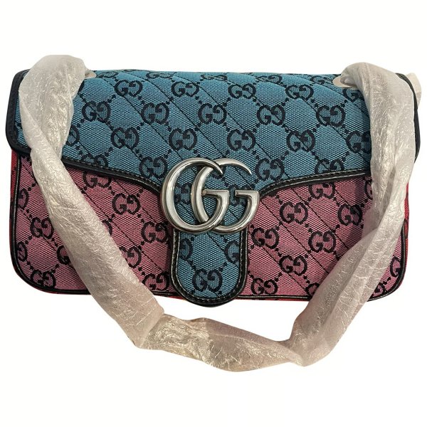 Gg marmont flap cloth crossbody bag Gucci Multicolour in Cloth - 31727302