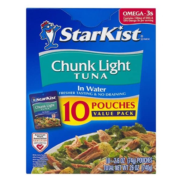 Chunk Light Tuna in Water, 2.6 Ounce (Pack of 10)