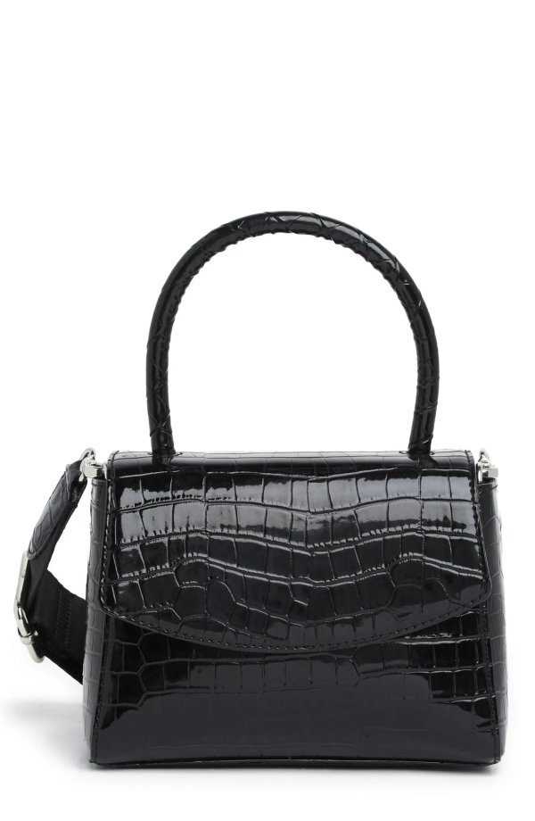 Lily Top Handle Croc Embossed Satchel