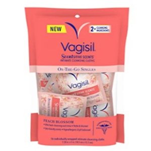 Vagisil Scentsitive Scents On-The-Go Feminine Cleansing Mini Wipes 16 Count White