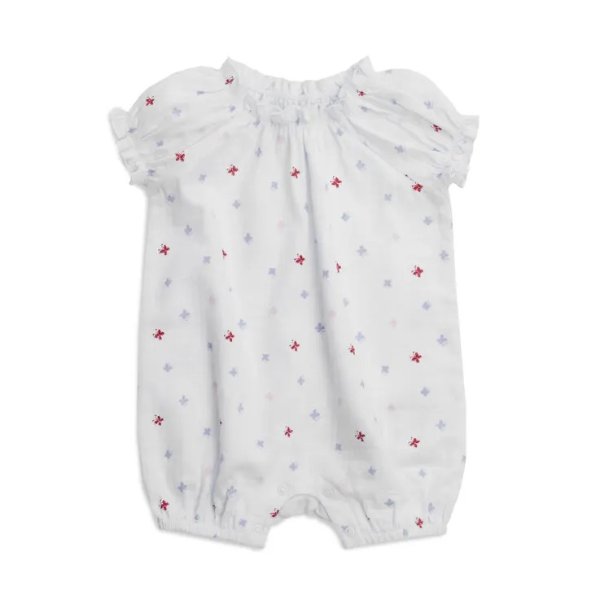 silky soft gathered romper butterfly