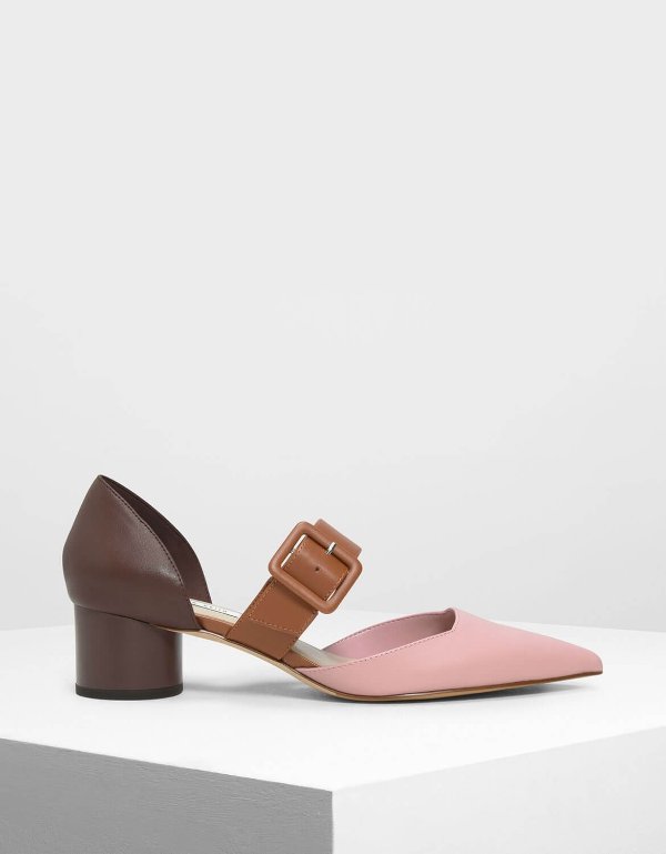Pink Mary Janes Buckle Pumps | CHARLES & KEITH