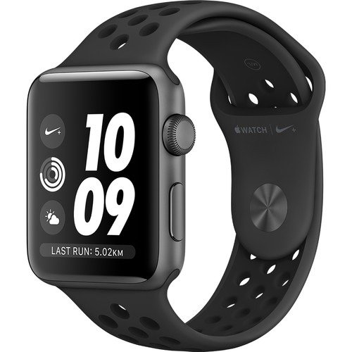 Watch Nike+ Series 3 42mm Smartwatch (GPS Only, Space Gray Aluminum Case, Anthracite/Black Nike Sport Band Band)