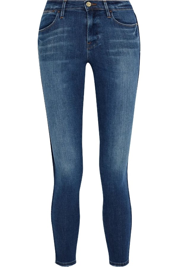 Le High Skinny frayed high-rise skinny jeans
