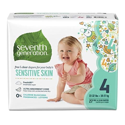 Baby Diapers, Free & Clear for Sensitive Skin with Animal Prints, Size 4, 108 Count (Packaging May Vary)