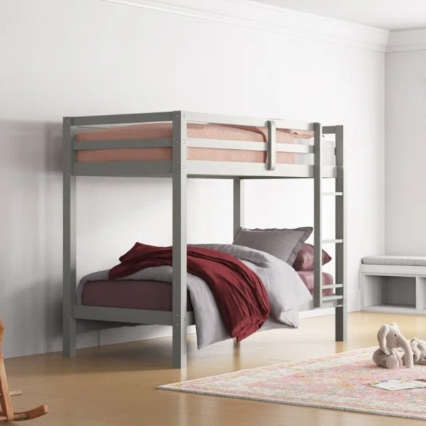 Fluellen Twin Over Twin Solid Wood Standard Bunk Bed