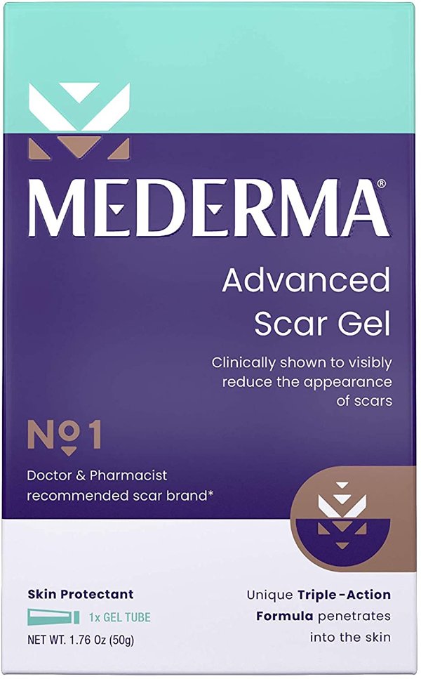 Advanced Scar Gel 1x Daily Reduces The Appearance Of Old New Scars #1 Doctor Pharmacist Recommended Brand for Scars 1.76oz, Clear, 50 grams