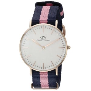 Daniel Wellington Women's 0505DW Winchester Stainless Steel Watch With Striped Nylon Band