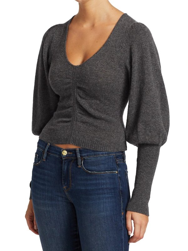 Shirred Cropped Sweater
