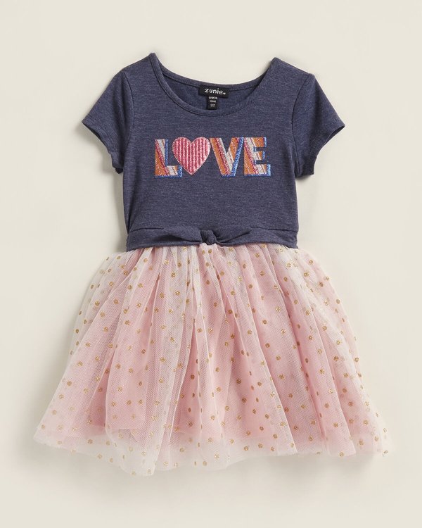 (Toddler Girls) Love T-Shirt Tulle Dress