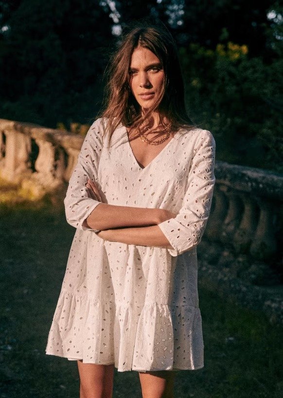 Aura Dress - Ecru - Organic Cotton - Sezane