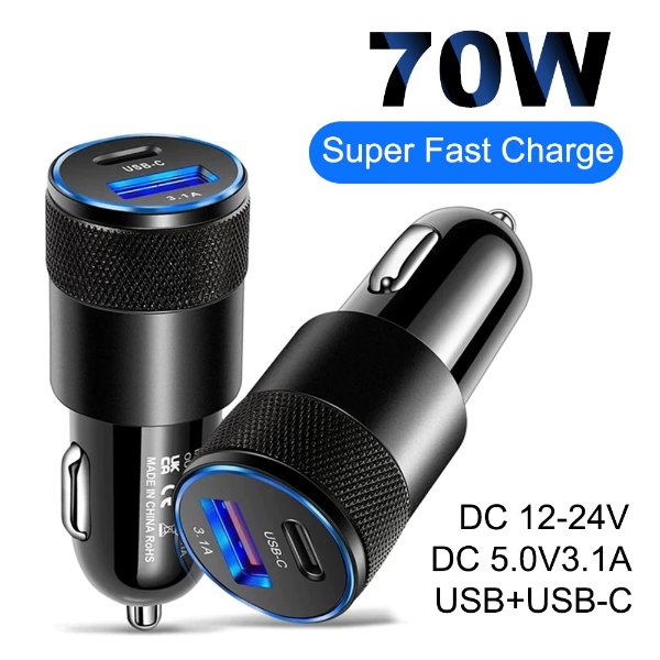 2.89US $ 42% OFF|70w Pd Car Charger Usb Type C Fast Charging Phone Adapter Iphone 14 13 12 - Mobile Phone Chargers - Aliexpress