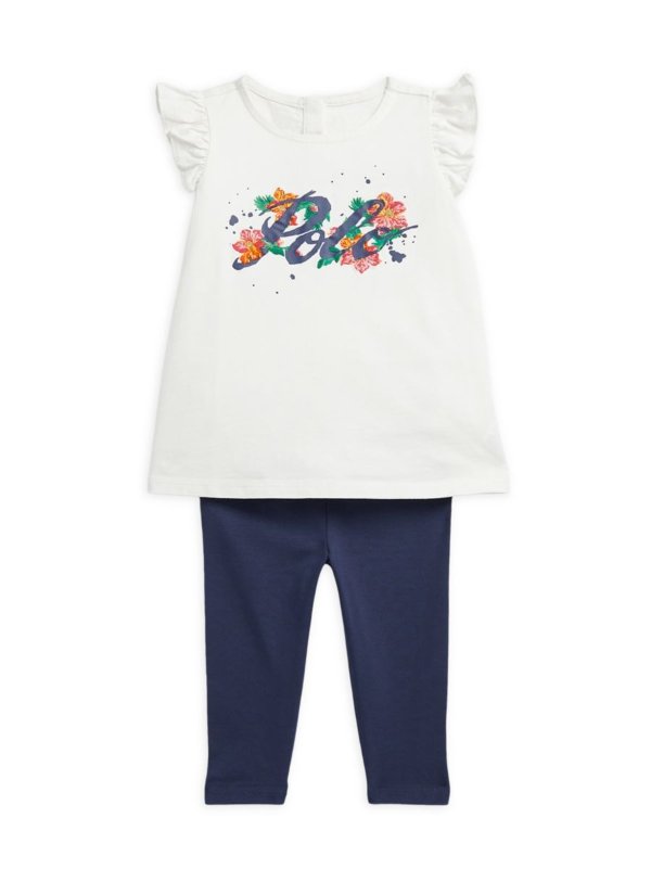 Baby Girl's 2-Piece Ruffle T-Shirt & Leggings Set