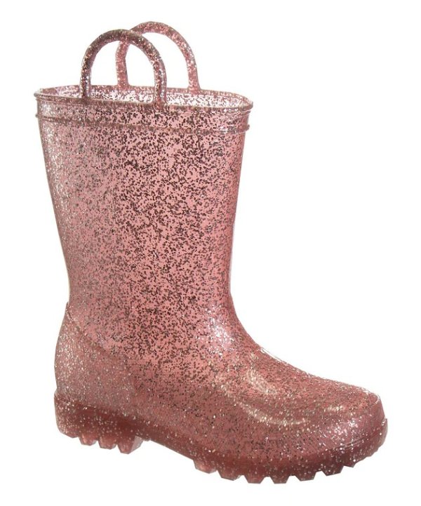 Pink Glitter Rain Boots - Girls