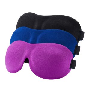 YIVIEW Sleep Mask Pack of 3, Lightweight & Comfortable Super Soft Adjustable 3D Contoured Eye Masks