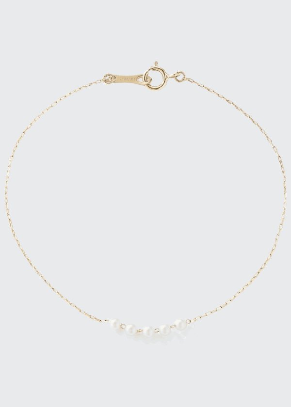 14k Akoya Pearl-Section Chain Bracelet