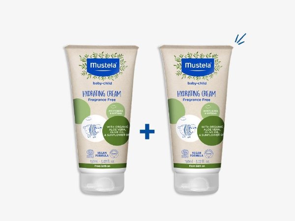 Certified Organic Hydrating Cream with Olive Oil and Aloe (150ml, 2 Pack)