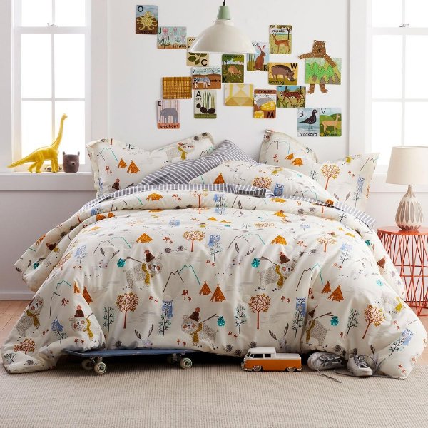 Forest Campers Organic Cotton Percale Full/Queen Comforter
