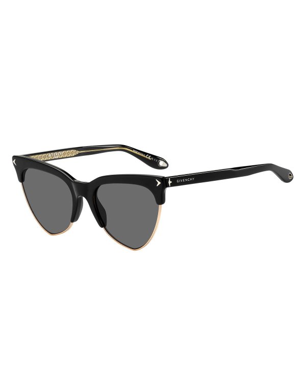 Semi-Rimless Triangle Sunglasses
