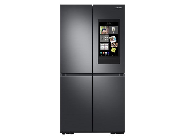 23 cu. ft. Smart Counter Depth 4-Door Flex&trade; refrigerator with Family Hub&trade; and Beverage Center in Black Stainless Steel Refrigerators - RF23A9771SG/AA | Samsung US