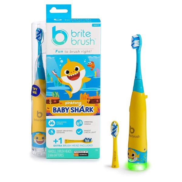 BriteBrush 交互式智能儿童牙刷，有家长检查灯