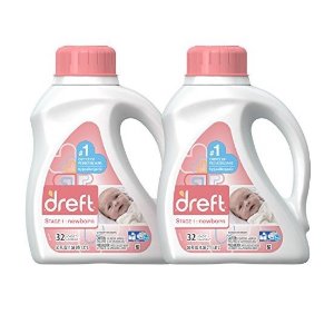 Dreft Stage 1 -2 Hypoallergenic Liquid Baby Laundry Detergent (HE), Natural for Baby, Newborn, or Infant, 50 Ounce (32 loads), 2 Count