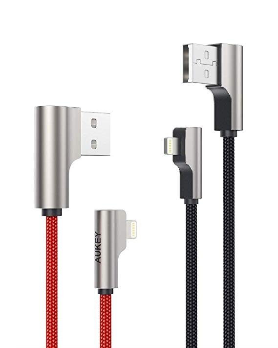  Aukey USB-A 转Lightning 3.3英尺 尼龙充电线 90°弯折款