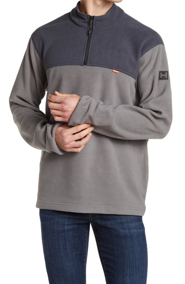 HAWKE AND CO Fleece Rugged 1/4 Zip Pullover