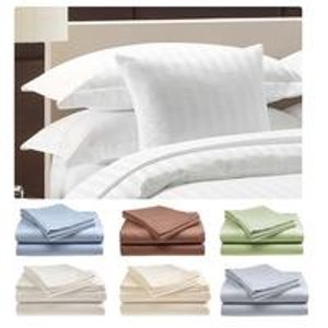 (2套) Hotel Life Deluxe 100% 纯棉缎床单枕套4件套