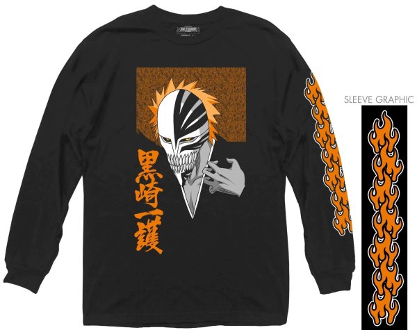 Bleach Ichigo Orange Flame Cutout Long Sleeve T-Shirt | GameStop