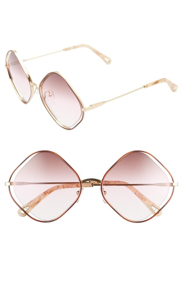 Poppy 57mm Diamond Shape Sunglasses
