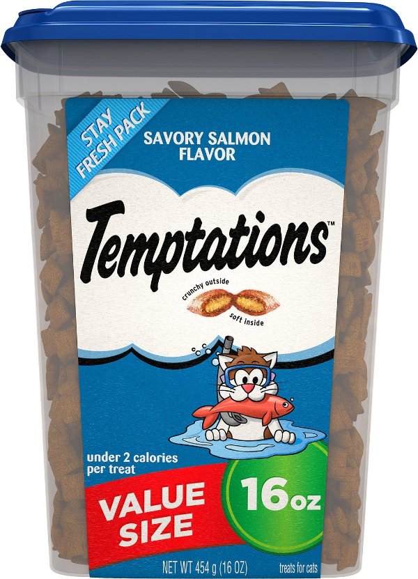 Savory Salmon Flavor Cat Treats, 30-oz tub - Chewy.com