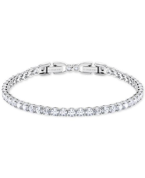 Silver-Tone Crystal Tennis Bracelet