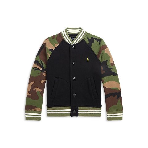 Polo Ralph LaurenBoys  Camo Fleece Baseball Jacket - Little Kid, Big Kid