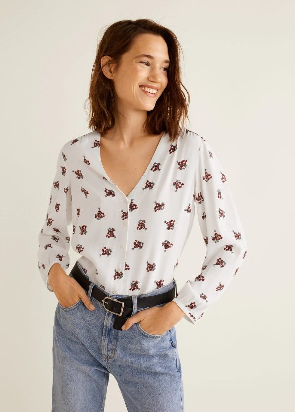 Buttoned printed blouse - Women | OUTLET USA