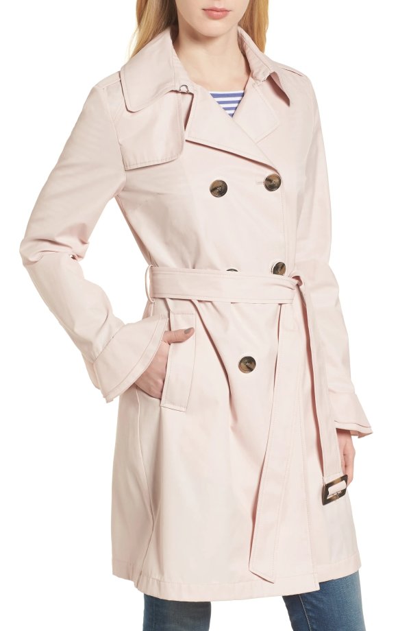 Stella Ruffle Sleeve Trench Coat